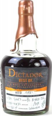 Dictador The Best of 1981 Altisimo 34yo 43.1% 700ml