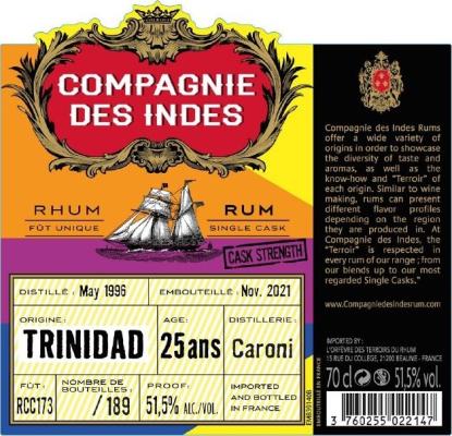Compagnie des Indes 1996 Trinidad 25yo 51.5% 700ml