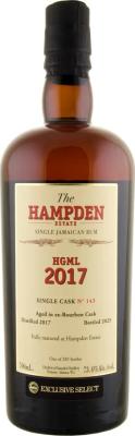 Hampden 2017 HGML Cask No.143 8yo 73.4% 700ml