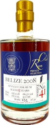 Rum Club 2008 Belize Private Selection Edition 41 15yo 66.3% 500ml