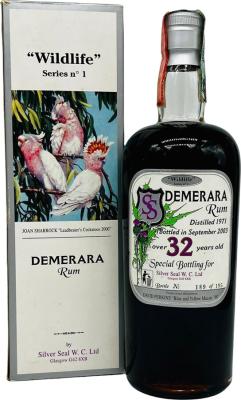 Silver Seal 1971 Demerara Wildlife Series No.1 Joan Sharrock Leadbeater's Cockatoos 2000 32yo 64.4% 700ml