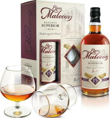 Malecon Reserva Superior Giftbox With Glasses 15yo 40% 700ml