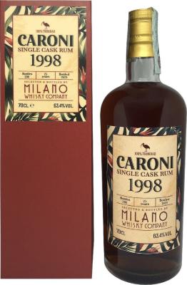 Milano Whisky Company 1998 Caroni Single Cask 25yo 63.4% 700ml