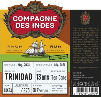 Compagnie des Indes 2008 Trinidad 13yo 60.7% 700ml