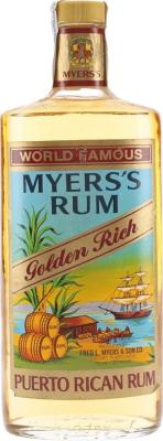 Myers Golden Rich Puerto Rican Rum 40% 750ml