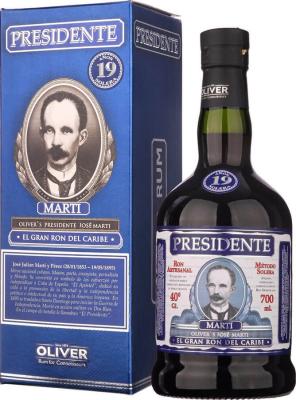 Presidente Ron Artesanal Oliver & Oliver Dominican Republic 19yo 40% 700ml