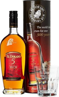 El Dorado Giftbox With Glass 5yo 40% 700ml