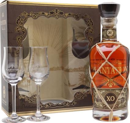 Plantation XO 20th Anniversary Giftbox with Glasses 40% 700ml