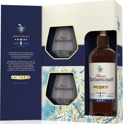 Barbancourt Haiti Special Reserve 5 stars Giftbox with Glasses 8yo 43% 700ml