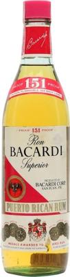Bacardi 151 Proof Superior Puerto Rican 75.5% 1000ml