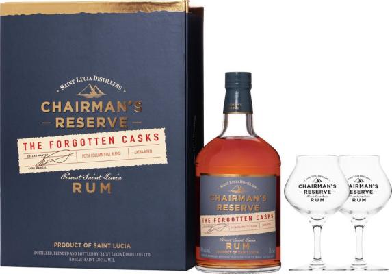 Chairman's Reserve The Forgotten Casks Pot & Column Still Blend Giftbox With Glasses 40% 700ml