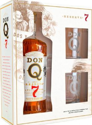 Don Q Giftbox with 2 Glasses 7yo 40% 700ml