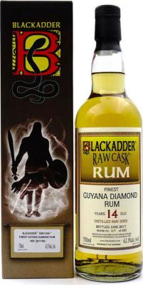Blackadder 2003 Raw Cask Guyana Diamond 14yo 63% 700ml