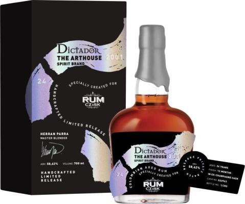 Dictador 2001 The Arthouse 24yo Rum CZ+SK 58.62% 700ml