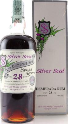 Silver Seal 1974 Guyana Pure Demerara Rum 28yo 60% 700ml