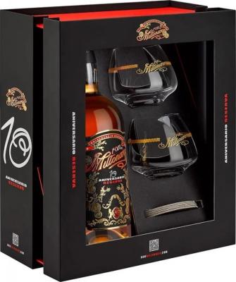 Ron Millonario Reserva 10 Aniversario Giftbox with 2 glasses 40% 700ml