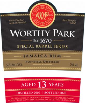 Worthy Park 2007 FRS Gemini Barrel 13yo WPM 56% 750ml
