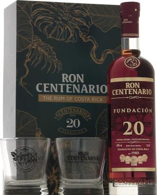 Ron Centenario Fundacion Sistema Solera Giftbox with Glasses 20yo 40% 700ml