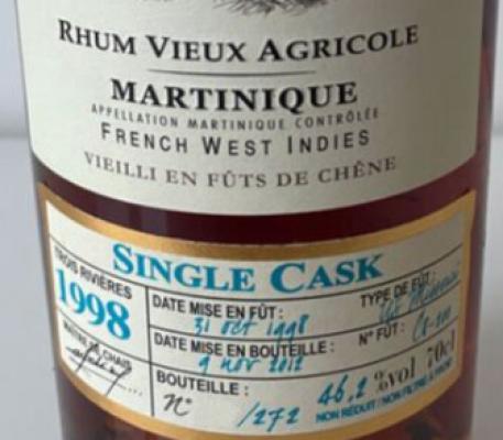 Trois Rivieres 1998 Fut Unique Single Cask 46.2% 700ml