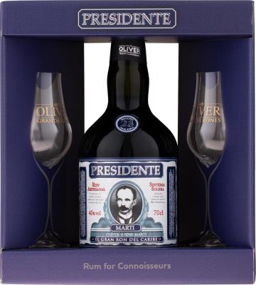 Presidente giftbox with 2 Glasses 23yo 40% 700ml