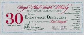 Balmenach 1983 DR Individual Cask Bottling Bourbon Hogshead 2409 51.2% 700ml