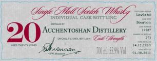 Auchentoshan 1990 DR Individual Cask Bottling Bourbon Cask 17287 55.9% 700ml