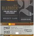 Bladnoch 2007 Select Cask Exclusive Release Bourbon Whisky NAVI 61.5% 700ml