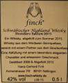 Finch Destillers Edition 09 15 Bourbon & White Wine Barrique 42% 500ml