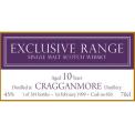Cragganmore 1999 CWC Exclusive Range 826 45% 700ml
