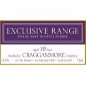Cragganmore 1999 CWC Exclusive Range 826 45% 700ml