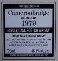 Cameronbridge 1979 DT #3912899 46.4% 700ml