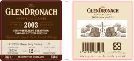 Glendronach 2003 Single Cask Oloroso Sherry Puncheon 571 2016 Winelake's Selection Taiwan Luthier Edition 55.6% 700ml