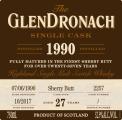 Glendronach 1990 Sherry Butt #2257 USA Exclusive 52.9% 750ml