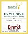 Ardmore 1998 GM Refill Sherry Hogshead #5587 Binny's 55.5% 750ml