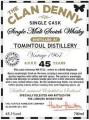 Tomintoul 1967 HH The Clan Denny Refill Hogshead HH 9711 The Limburg Whisky Fair 45.1% 700ml