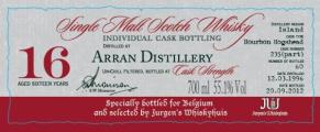 Arran 1996 DR Individual Cask Bottling Bourbon Hogshead 235 Jurgen's Whiskyhuis 55.1% 700ml