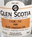 Glen Scotia 1989 Refill American Oak #316 53.1% 700ml