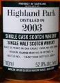 Highland Park 2003 DT The Octave Octave Cask Finish 5017094 52% 700ml
