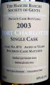 Port Charlotte 2003 Private Cask Bottling Bourbon Cask 873 The Haschi Baschi Society of Gents 60% 700ml