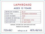Laphroaig 1996 Soh Single Cask Bourbon Hogshead 7289 46% 700ml