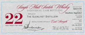 Glenlivet 1992 DR Individual Cask Bottling Bourbon Hogshead 66664 49.3% 700ml