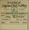 Highland Park 1996 DoD Refill Butt LD 8779 for La Boutique du Chemin 50% 700ml