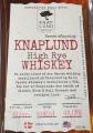 Knaplund High Rye Whisky White Oak KHR01 50% 500ml