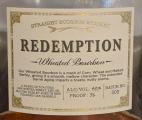 Redemption Wheated Bourbon New Charred Oak Barrels Batch 003 48% 750ml