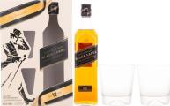 Johnnie Walker Black Label Blended Scotch Whisky Giftbox With Glasses 12yo 40% 700ml