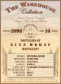Glen Moray 1998 WW8 The Warehouse Collection Pedro Ximenez Sherry Octave Cask W8S01-1 46% 700ml