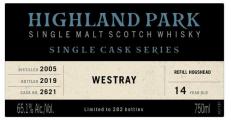 Highland Park 2005 Single Cask Series Refill Hogshead 2621 Westray 65.1% 750ml