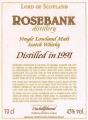 Rosebank 1991 UD Lord of Scotland Hogsheads 43% 700ml