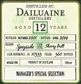 Dailuaine 2001 DoD Manager's Selection Sherry Butt LD 10333 46% 700ml