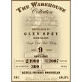 Glen Spey 1998 WW8 The Warehouse Collection Refill Sherry Hogshead 40% 700ml
